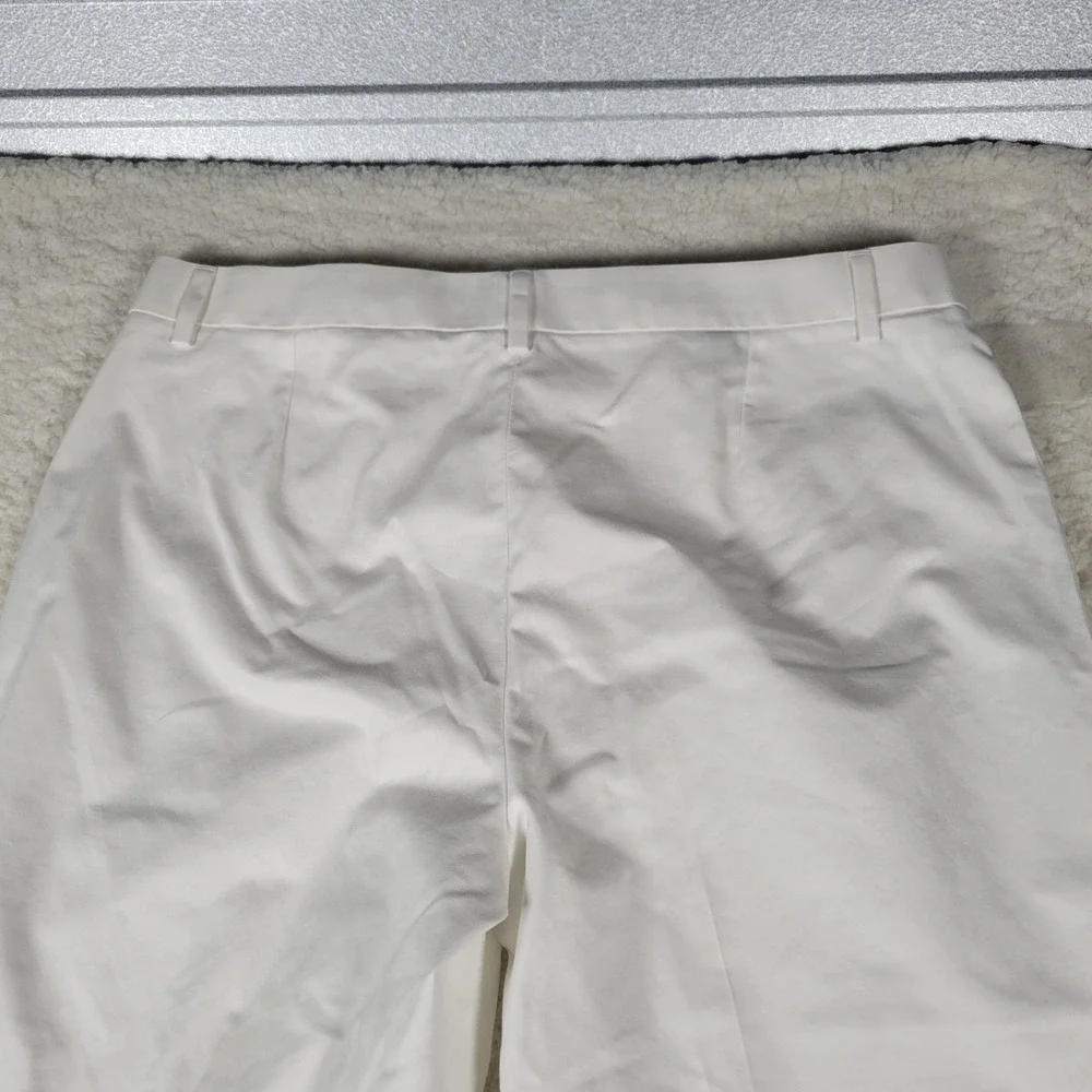 Brooks Brothers 346 Natalie Fit Pants Womens 14 White Cotton Straight Leg Dress
